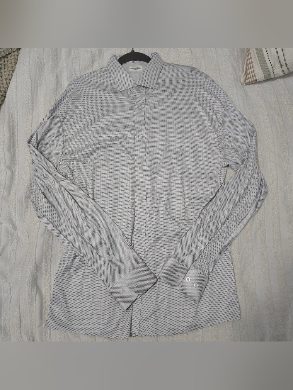 Collars & Co. - Long Sleeve Button Down Shirt - White w/Black Micro Dots